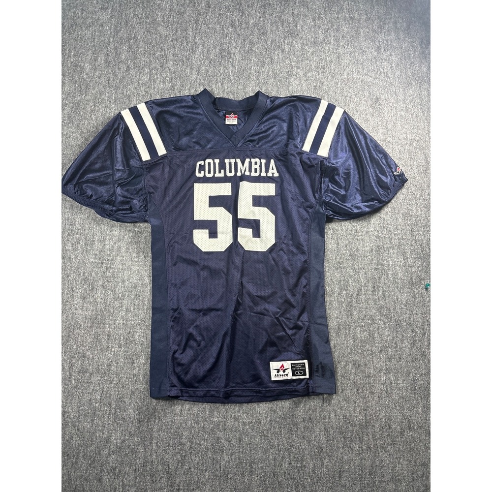 Alleson Athletic Columbia 55 White Football Jersey Navy Blue Mens Large Mesh